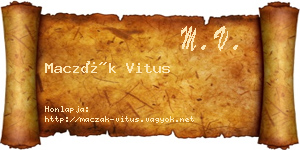 Maczák Vitus névjegykártya